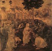  Leonardo  Da Vinci Adoration of the Magi painting